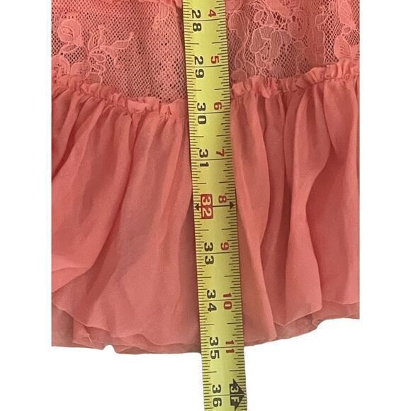 Brognano Salmon Pink Ruffled Lace Halter‎ Dress Romantic Tiered Size US 6 IT 42 - Picture 15 of 15
